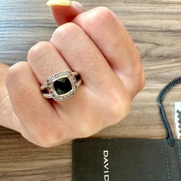 David Yurman Petite Albion Black Onyx Ring Size 6 - Picture 10 of 15